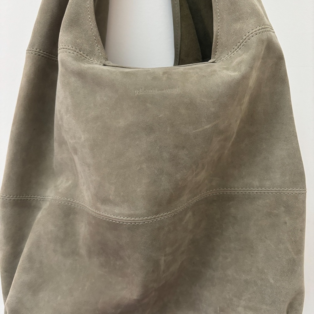 Paloma Wool Large Suede Riba Bag in Olive Green - Picture 3 of 7